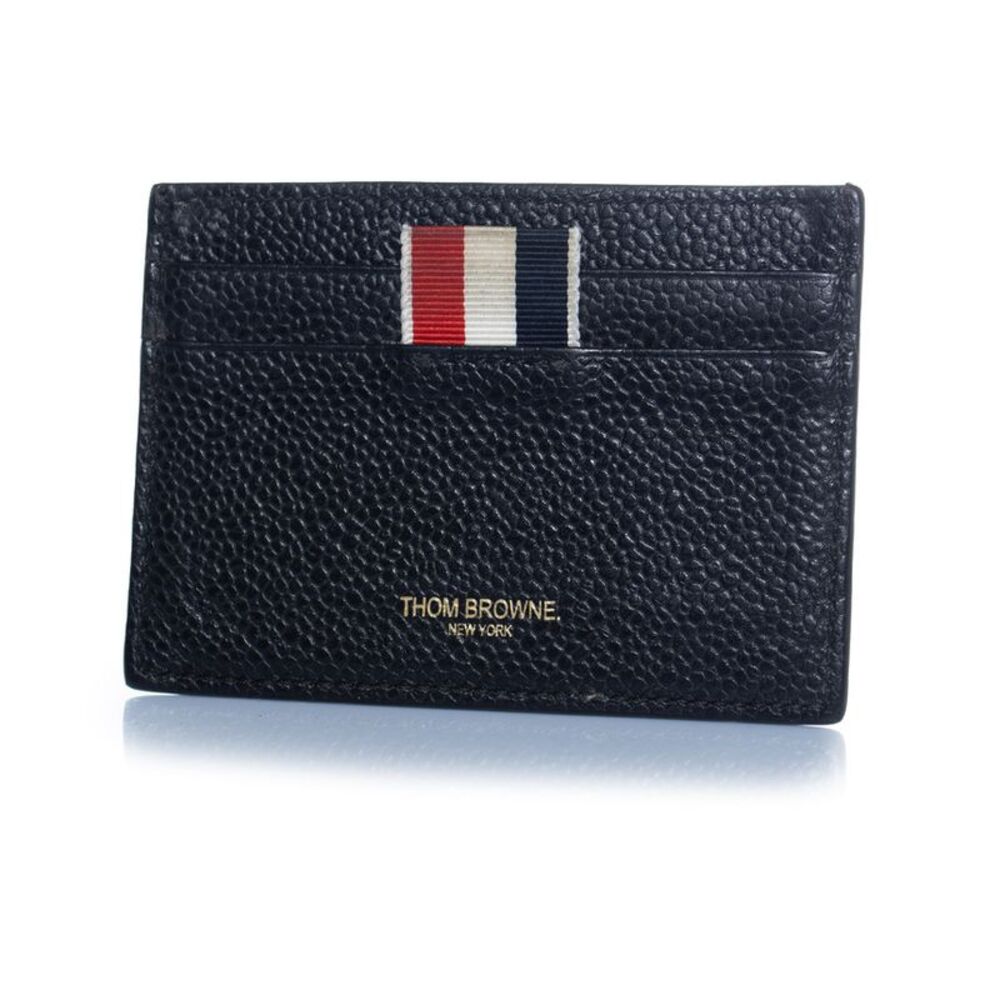 Thom Browne, black leather card holder